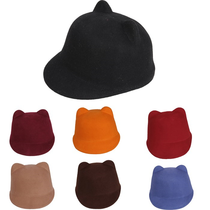 New Fashion 100% Wool Women's Fedora Hat Autumn Winter Cat ear animal Cap IN Stock, Black
New Fashion 100% Wool Women's Fedora Hat Autumn Winter Cat ear animal Cap IN Stock, Black