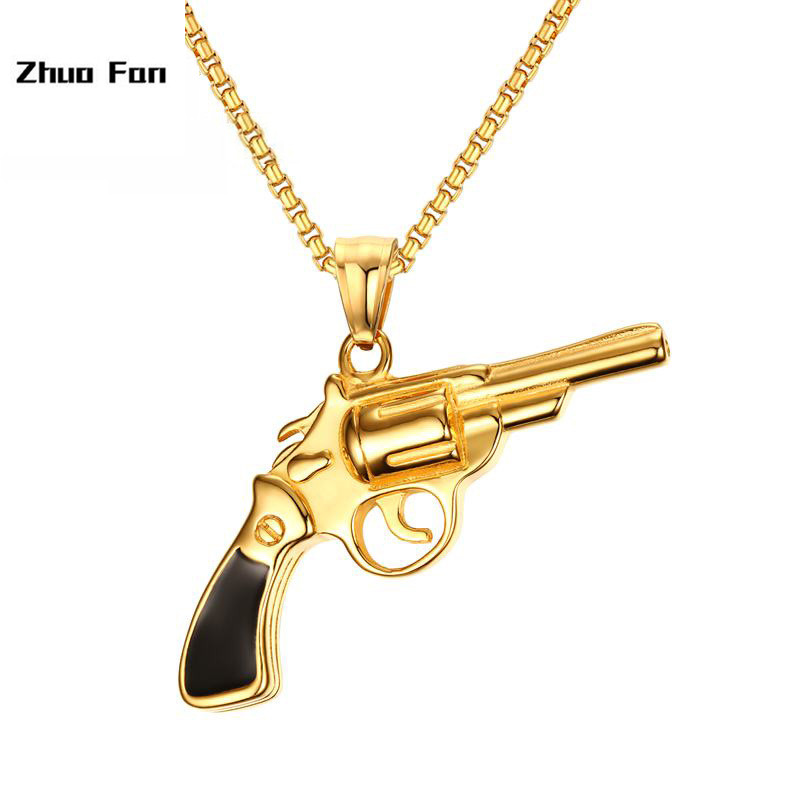 New Stainless Steel Gold color pistol shape pendant necklaces classic style Men jewelry gifts 60cm long link chain gun necklace
New Stainless Steel Gold color pistol shape pendant necklaces classic style Men jewelry gifts 60cm long link chain gun necklace