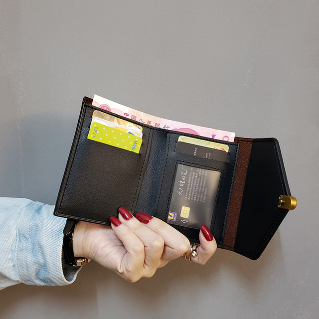 ins new love European and American simple designer women039s wallet women short threefold small purse women039s coin purse
