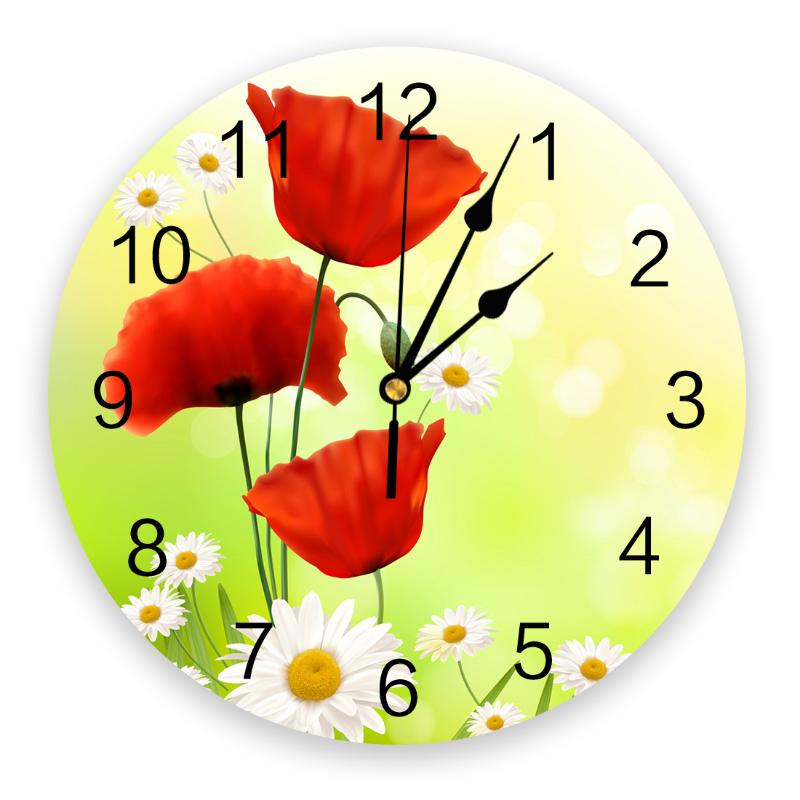 Modern Wall Clock Poppy Flower Daisy PVC Wall Clock Home Decor Bedroom Silent Oclock Watch for Living Room
Modern Wall Clock Poppy Flower Daisy PVC Wall Clock Home Decor Bedroom Silent Oclock Watch for Living Room