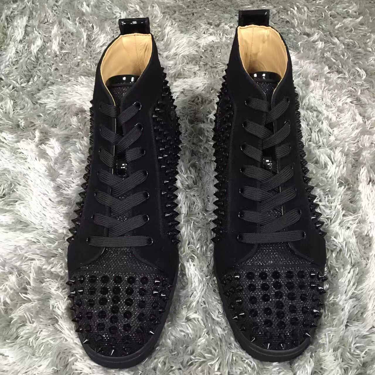 classic black white leather full spiked sports sneakers luxury red bottom homme high top sneaker genuine leather mens womens fashion wear
classic black white leather full spiked sports sneakers luxury red bottom homme high top sneaker genuine leather mens womens fashion wear