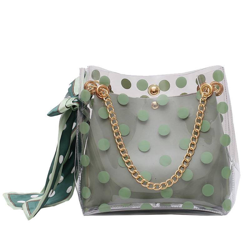 Oeak Women bag Women Fashion Transparent Package Wild Messenger Shoulder Bag Chain Clear Polka Dot Bucket, White
Oeak Women bag Women Fashion Transparent Package Wild Messenger Shoulder Bag Chain Clear Polka Dot Bucket, White