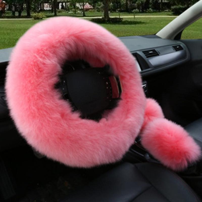 Car Wool Steering Wheel Cover Handbrake Cover Artificial Wool Super Soft And Luxurious Keep Warm In Winter 3Pcs/Set 
Car Wool Steering Wheel Cover Handbrake Cover Artificial Wool Super Soft And Luxurious Keep Warm In Winter 3Pcs/Set