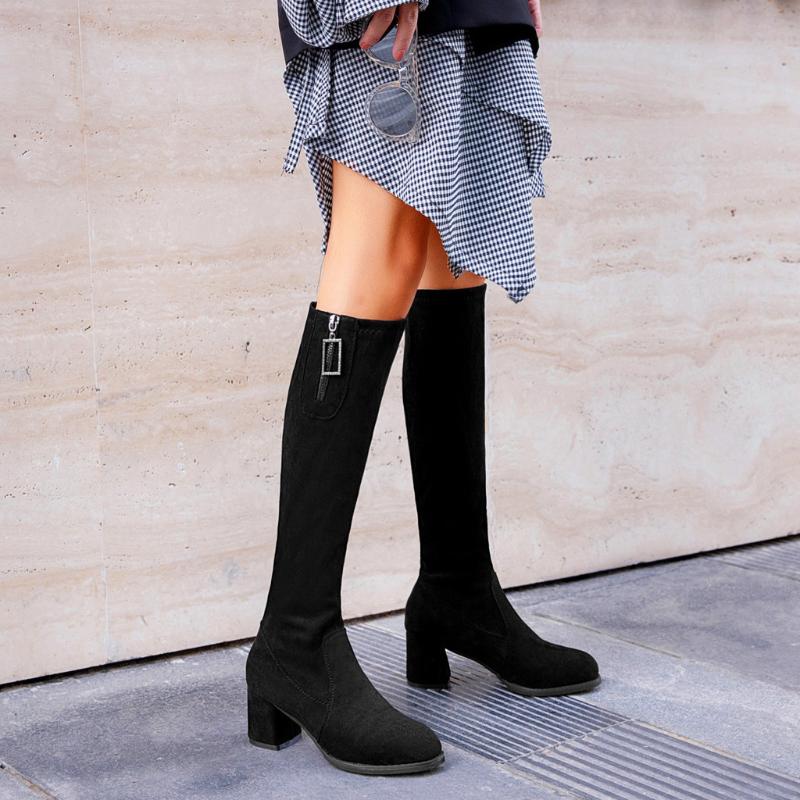 knee high boots for thin legs Boot Ladies Classic Square Heel Flock Zipper Long sexy boots women Shoes botas de mujer#A1
knee high boots for thin legs Boot Ladies Classic Square Heel Flock Zipper Long sexy boots women Shoes botas de mujer#A1
