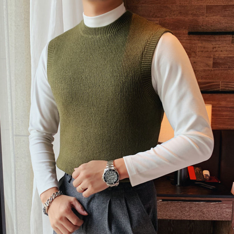 2021 Black British Sleeveless Thick Line Sweater Vest Army Green Erkek Yelek Solid Color Round Neck Pullover Sweater Vest Men's, Yellow
2021 Black British Sleeveless Thick Line Sweater Vest Army Green Erkek Yelek Solid Color Round Neck Pullover Sweater Vest Men's, Yellow