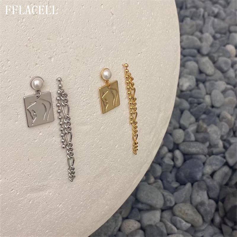 FFLACELL 2020 Korea INS Retro Metal Embossed Long Double-layer Chain Abstract Asymmetrical Geometric Face Earrings For Women
FFLACELL 2020 Korea INS Retro Metal Embossed Long Double-layer Chain Abstract Asymmetrical Geometric Face Earrings For Women