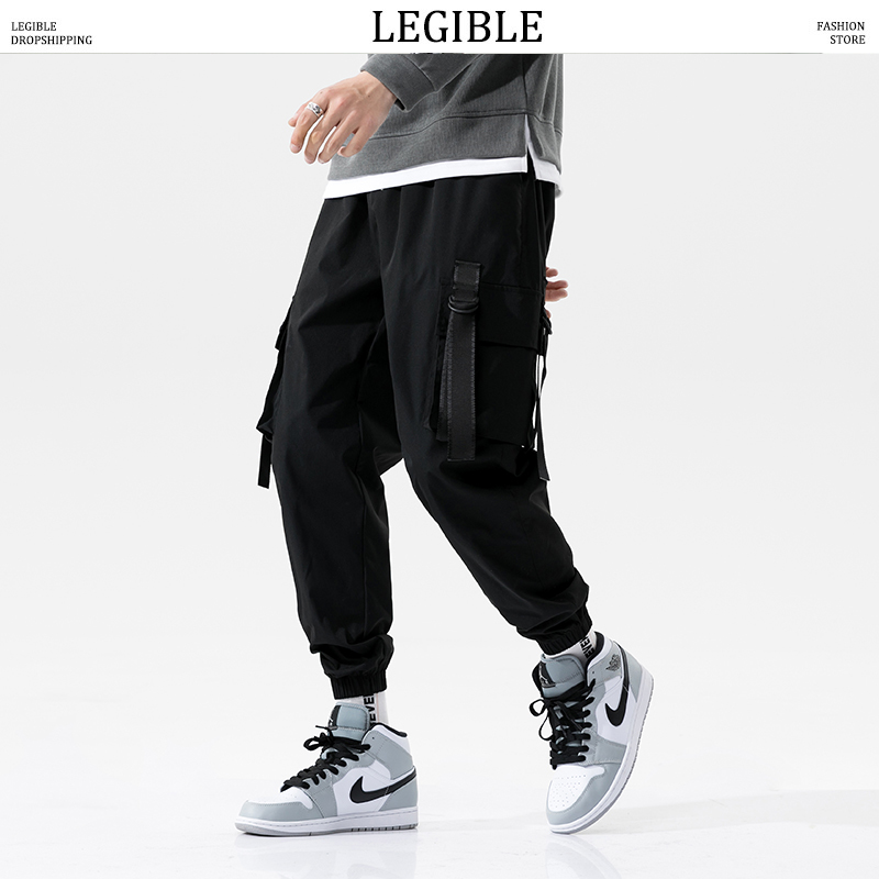 LEGIBLE Cargo Pants Men Hip Hop Streetwear Men Joggers Pants Gray Black Man Casual Oversized 5XL