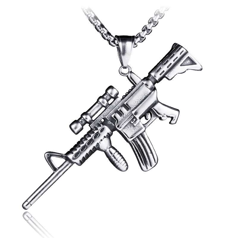 Punk Vintage Style Titanium Steel Gun Pendant Necklace fo Men Rock Jewelry High Quality Never Fade
Punk Vintage Style Titanium Steel Gun Pendant Necklace fo Men Rock Jewelry High Quality Never Fade