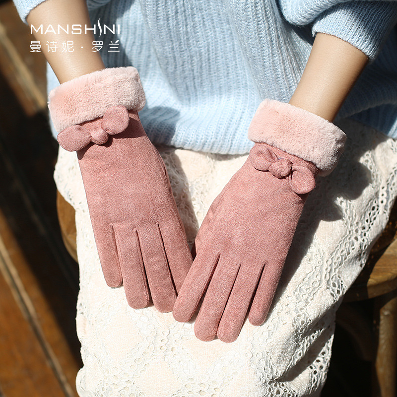 Gloves woman autumn and winter touch screen velvet lining warm suede student telefingers gloves thick warm 0221
Gloves woman autumn and winter touch screen velvet lining warm suede student telefingers gloves thick warm 0221