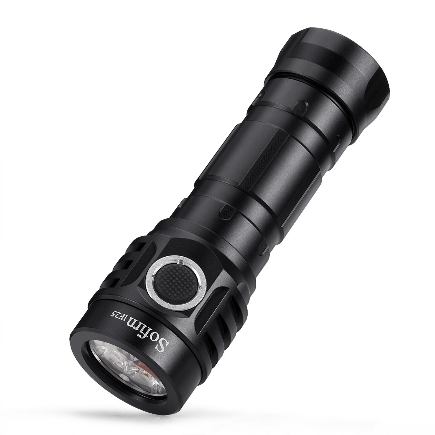 Sofirn IF25 Rechargeable Powerful 21700 electric torch 2500lm Variable Light Color Temperature 4 pcs LED 18650 Torch 2700K-6500K
Sofirn IF25 Rechargeable Powerful 21700 electric torch 2500lm Variable Light Color Temperature 4 pcs LED 18650 Torch 2700K-6500K