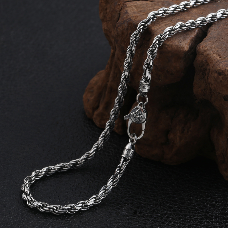 Wholesale S925 Sterling Silver Trend Retro Thai Silver Jewelry Six-word Mantra Rope Men Necklace
Wholesale S925 Sterling Silver Trend Retro Thai Silver Jewelry Six-word Mantra Rope Men Necklace
