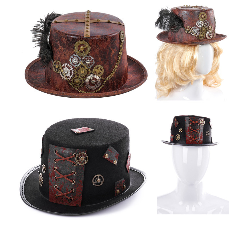 Punk Fedora Hat Men Women Steampunk Gears Spikes Leather Women Felt Hats Men Top Jazz Hat Gothic Party Festival Hats Chapeau
Punk Fedora Hat Men Women Steampunk Gears Spikes Leather Women Felt Hats Men Top Jazz Hat Gothic Party Festival Hats Chapeau