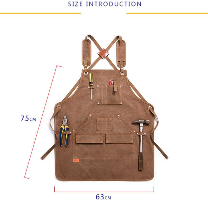 BBQ Canvas Apron Bib Chef Kitchen Apron for Women Men Painter Barista Bartender Pockets home barber Cafe Restaurant Tool Aprons