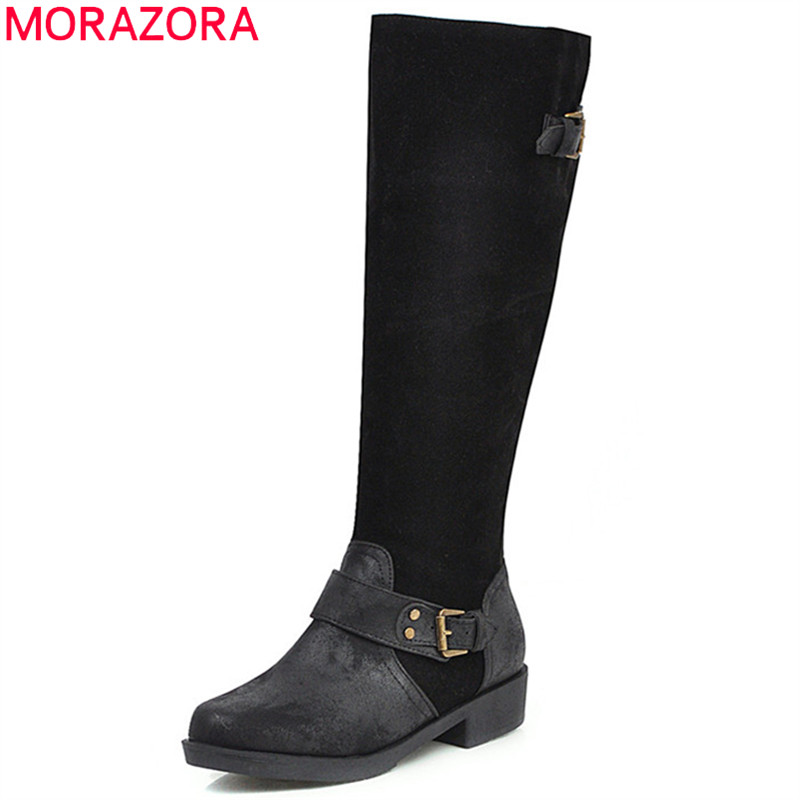 MORAZORA 2020 new arrival women knee high boots buckle zipper autumn winter Knight boots simple vintage casual shoes ladies, Black
MORAZORA 2020 new arrival women knee high boots buckle zipper autumn winter Knight boots simple vintage casual shoes ladies, Black
