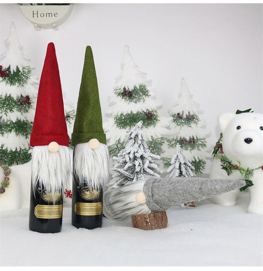 New Christmas Gift Bag Decorations Santa Claus Wine Glass Bottle Set Party Home Decors FY7175