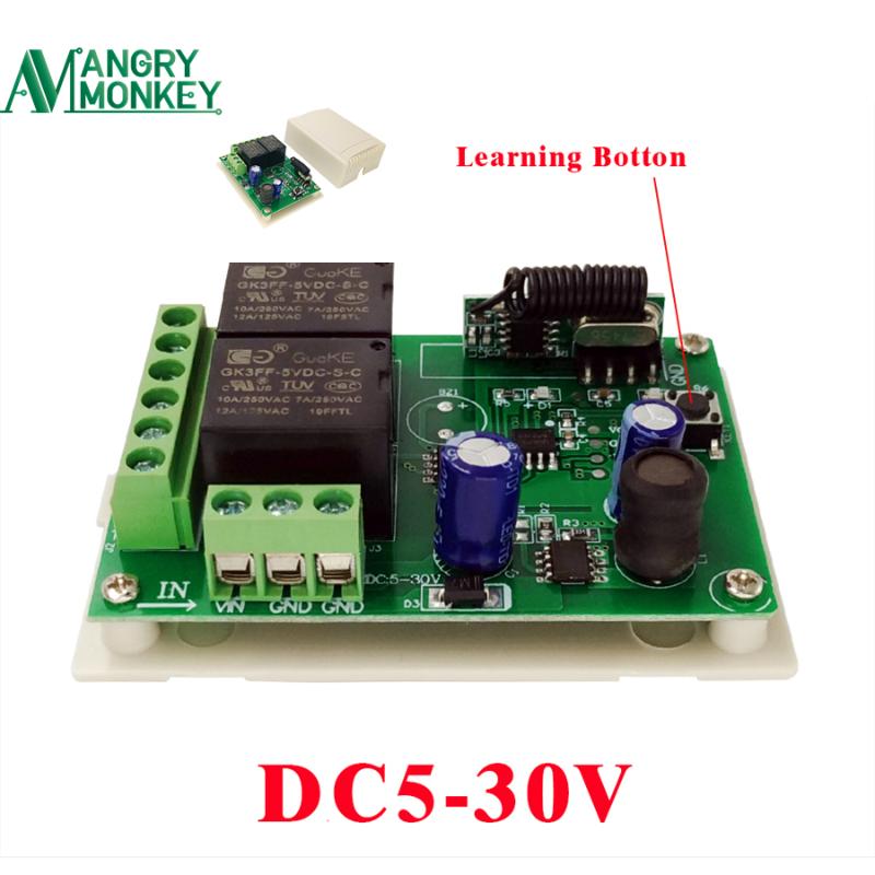 433Mhz Remote Control Circuit DC 5V 12V 24V Universal Wireless Switch 2 CH RF Relay Receiver Module DC5-30V For Smart Home
433Mhz Remote Control Circuit DC 5V 12V 24V Universal Wireless Switch 2 CH RF Relay Receiver Module DC5-30V For Smart Home