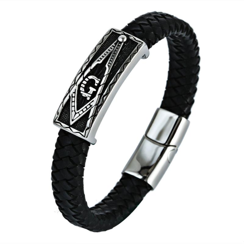 Simple Free-Masonry Bracelet for Men Boy Hand-Made Braided Leather Bangle Charm Magnetic Wristband Male Jewelry
Simple Free-Masonry Bracelet for Men Boy Hand-Made Braided Leather Bangle Charm Magnetic Wristband Male Jewelry