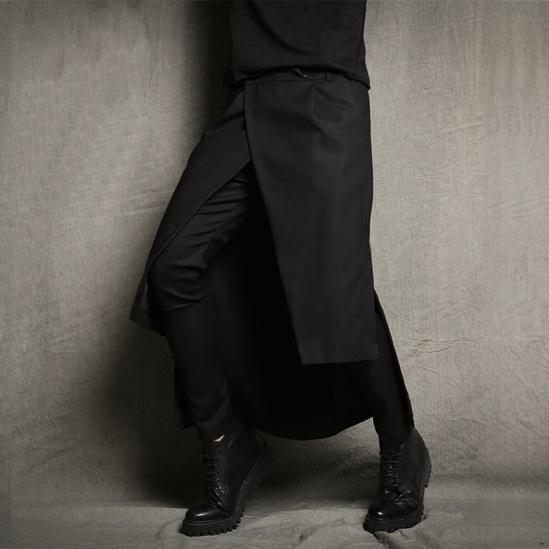 Men's pants hair stylist trendy autumn and winter skirt pants personality casual Korean catwalk skirt, Black
Men's pants hair stylist trendy autumn and winter skirt pants personality casual Korean catwalk skirt, Black