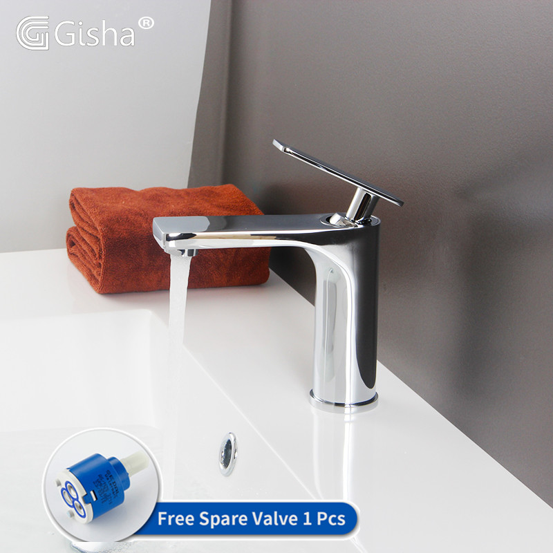 Gisha Brass Basin Faucet Hot&Cold Water mixer Tap Single Handle Wash Chrome Finish Bathroom Sink deck mounted basin faucetG1102
Gisha Brass Basin Faucet Hot&Cold Water mixer Tap Single Handle Wash Chrome Finish Bathroom Sink deck mounted basin faucetG1102