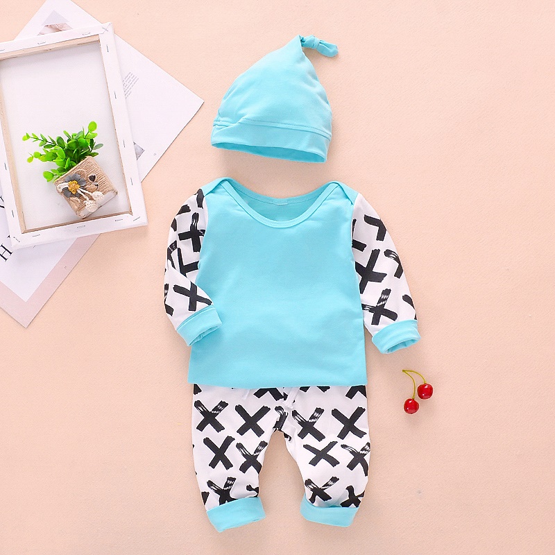 Newborn Baby Girl Clothes Set 3 Pieces Cotton Patchwork Print Long Sleeve Tops+trousers+solid Hat Baby Boy Clothes Winter 0-18M, Et0118-bu
Newborn Baby Girl Clothes Set 3 Pieces Cotton Patchwork Print Long Sleeve Tops+trousers+solid Hat Baby Boy Clothes Winter 0-18M, Et0118-bu