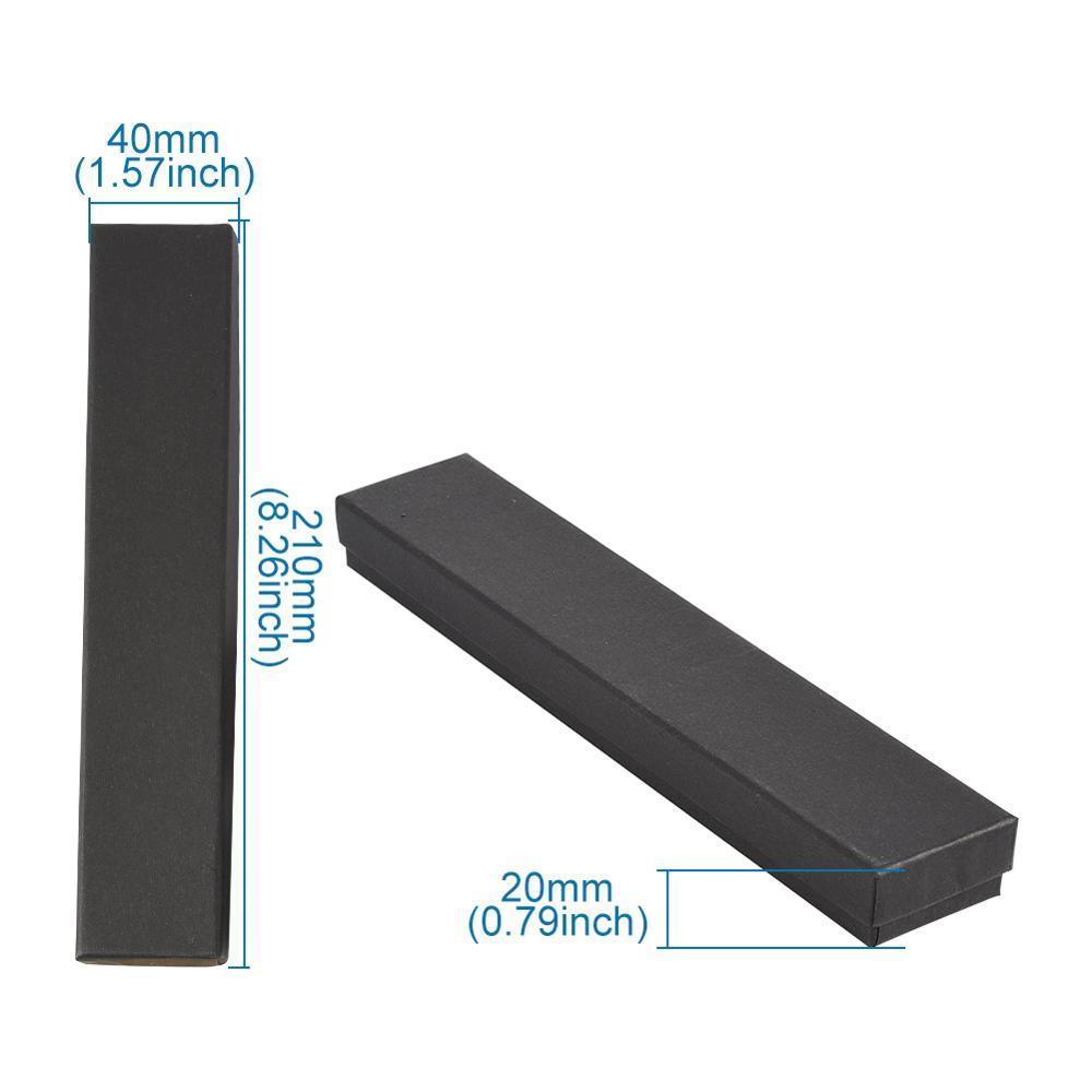 12 pcs 21x4x2cm Rectangle Cardboard Jewelry Set Box for Ring Necklace gift boxes for jewellery packaging with Sponge inside F70 MX200810