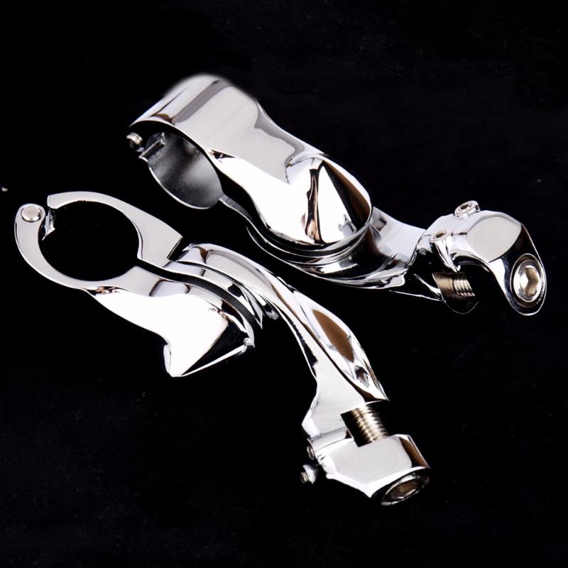 1 1/4" Stainless Chrome Short Angled Adjustable Highway Pegs Mount Kit For Touring Dyna Sporster Models
1 1/4" Stainless Chrome Short Angled Adjustable Highway Pegs Mount Kit For Touring Dyna Sporster Models