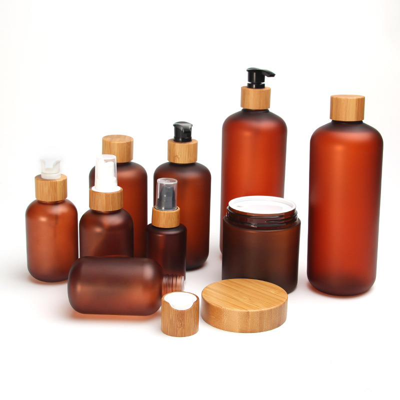 150g 250g frosted amber PET plastic cosmetic container cream jar with bamboo wooden lids 8oz brown face cream cosmetic container
150g 250g frosted amber PET plastic cosmetic container cream jar with bamboo wooden lids 8oz brown face cream cosmetic container