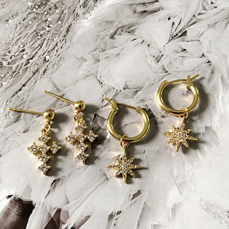 UILZ Boho Style Gold Color Cubic Zirconia Star Cross Hoop Earrings for Women Engagement Dinner Show Fashion Jewelry Gift
UILZ Boho Style Gold Color Cubic Zirconia Star Cross Hoop Earrings for Women Engagement Dinner Show Fashion Jewelry Gift