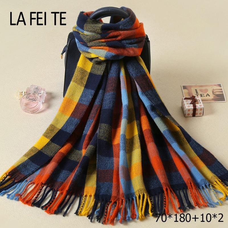 

Lic Plaid Cashmere Winter Women Scarf Warm Shawl Kerchief Foulard Femme Neck Stole Cotton Long Blanket Scarf For Women