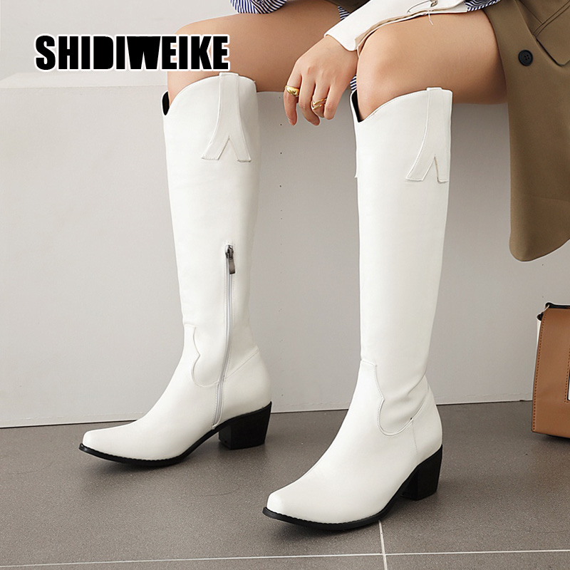 Western Boots Women Knee High pu leather Boots Fashion Pointed Toe Female High Heels Thick Shoes Ladies Autumn V462, Black
Western Boots Women Knee High pu leather Boots Fashion Pointed Toe Female High Heels Thick Shoes Ladies Autumn V462, Black
