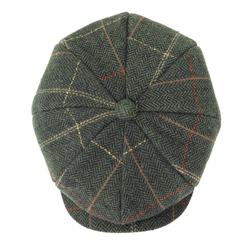 FEINION Newsboy Cap for Men Women 50% Wool Tweed Flat Caps Herringbone Cabbies Driver Hat Green Yellow 068 T200911