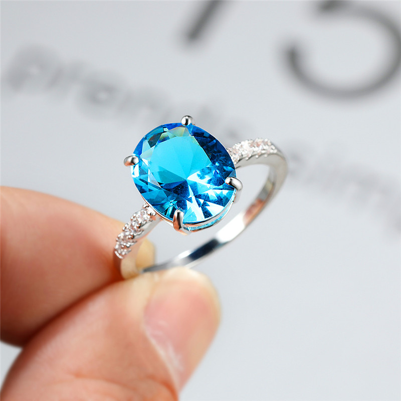 Luxury Female Crystal Water Blue Ring Vintage Silver Color Wedding Rings For Women Trendy Big Oval Engagement Ring
Luxury Female Crystal Water Blue Ring Vintage Silver Color Wedding Rings For Women Trendy Big Oval Engagement Ring
