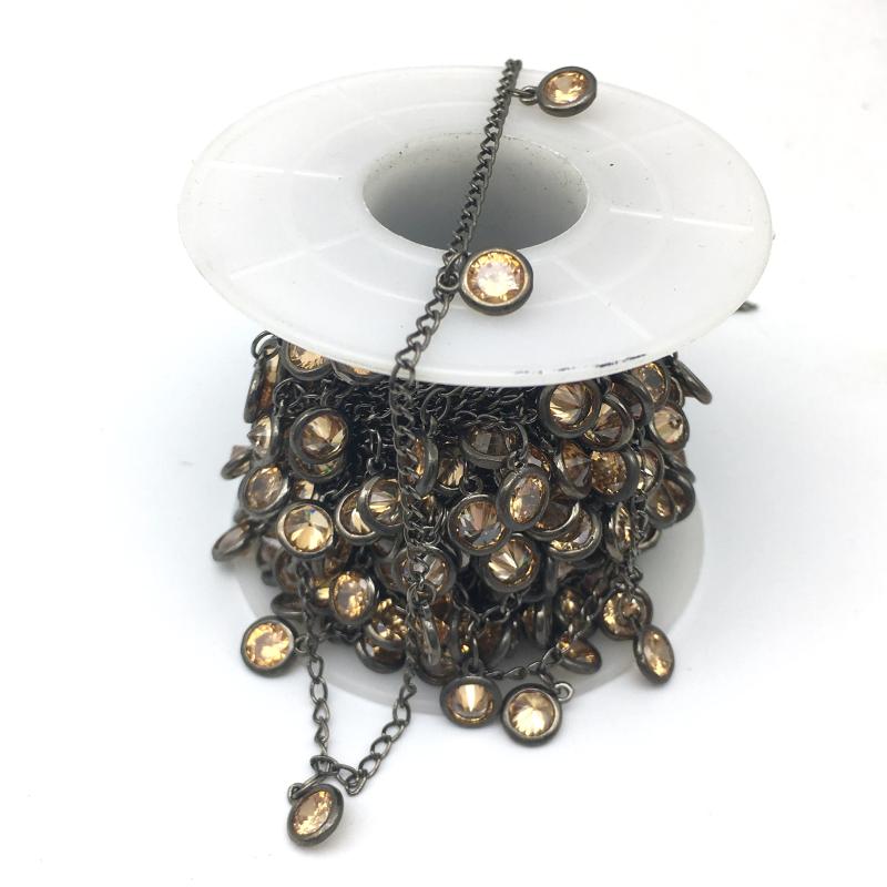 5meter 6mm Round Smoky Cubic Zircon Black Plating Chains,Faceted Zircon Dangling Rosary Chains,CZ Necklaces Jewelry Accessories
5meter 6mm Round Smoky Cubic Zircon Black Plating Chains,Faceted Zircon Dangling Rosary Chains,CZ Necklaces Jewelry Accessories