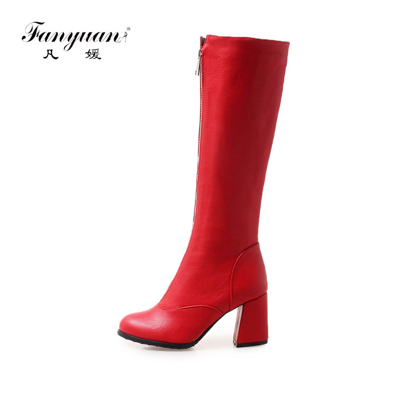 Fanyuan Women Knee High Motorcycle Boots zipper Decoration Square high heel Knee boots Female Shoes Zipper size 46, Red
Fanyuan Women Knee High Motorcycle Boots zipper Decoration Square high heel Knee boots Female Shoes Zipper size 46, Red