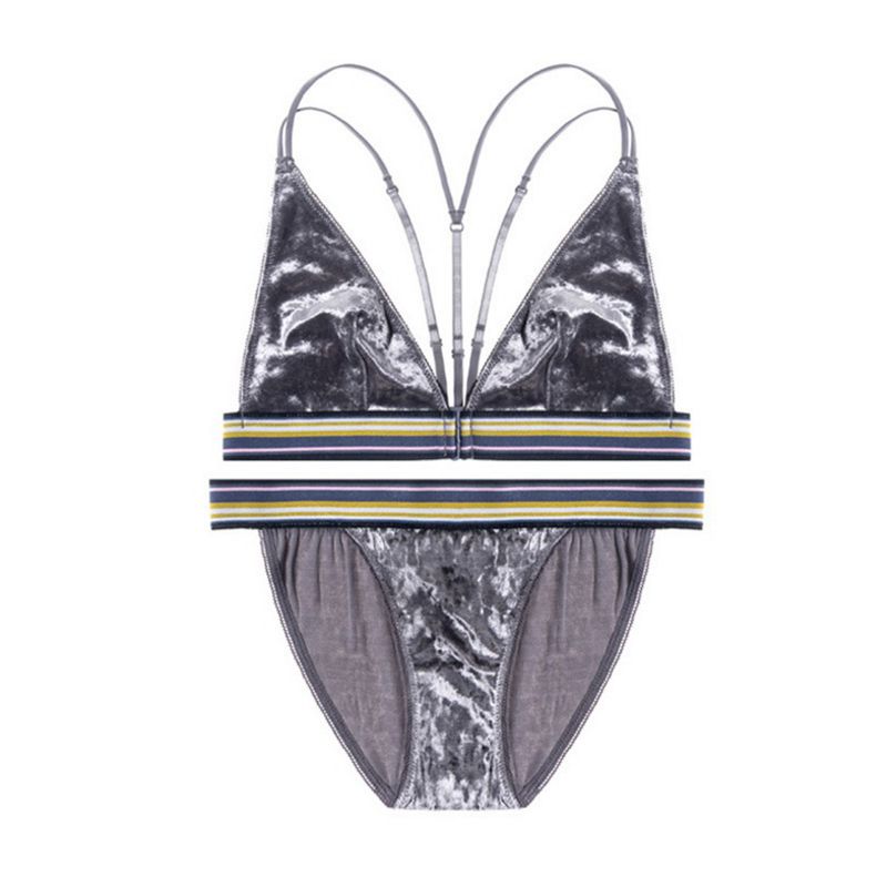 French velvet Fashion Multipass Bras With Padded Underwear Set Front Button Push Up Deep V-Neck Bras and panty For Women, Gray
French velvet Fashion Multipass Bras With Padded Underwear Set Front Button Push Up Deep V-Neck Bras and panty For Women, Gray