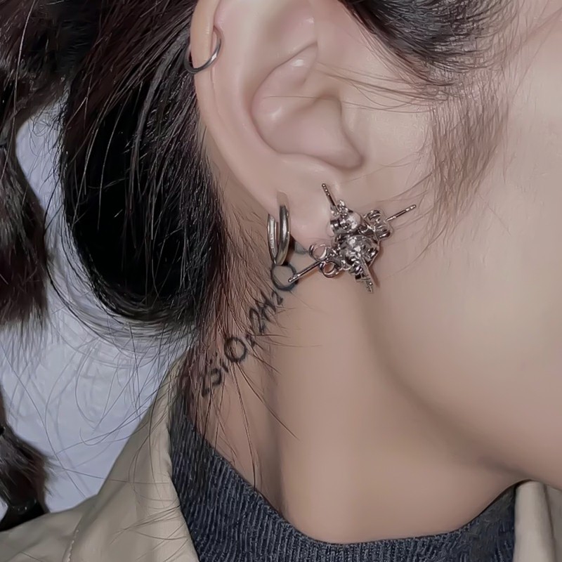 DHEYGERE satellite earrings niche design sense 2020 new exquisite cool stereo earrings men and women ins tide Party Wedding Gifts