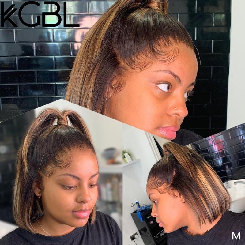 KGBL Highlight Short Bob Ombre 4*4 Lace closure wig Lace Front Human Hair Wig Brazilian Non-Remy Hair 130% Pre-Plucked Wigs, 4x4 closure wigs
KGBL Highlight Short Bob Ombre 4*4 Lace closure wig Lace Front Human Hair Wig Brazilian Non-Remy Hair 130% Pre-Plucked Wigs, 4x4 closure wigs