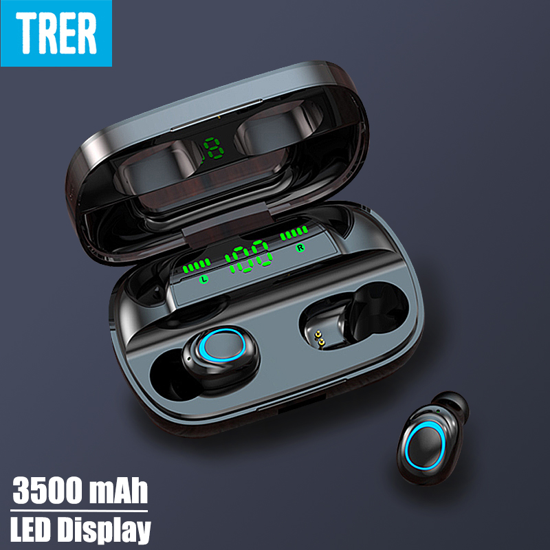 TRER In-Ear Earbud Headphones 5.0 Bluetooth Earphone LED Digital Display Fone Dynamic Bass Sound ecouteur auriculares cuffie
TRER In-Ear Earbud Headphones 5.0 Bluetooth Earphone LED Digital Display Fone Dynamic Bass Sound ecouteur auriculares cuffie