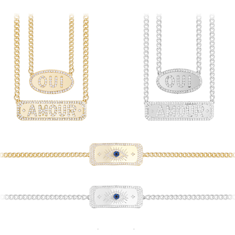 Quality Gold Silver Color Fashion Letter Pendant Necklaces Micro Pave CZ Charms Women Clavicle Necklace Jewelry
Quality Gold Silver Color Fashion Letter Pendant Necklaces Micro Pave CZ Charms Women Clavicle Necklace Jewelry