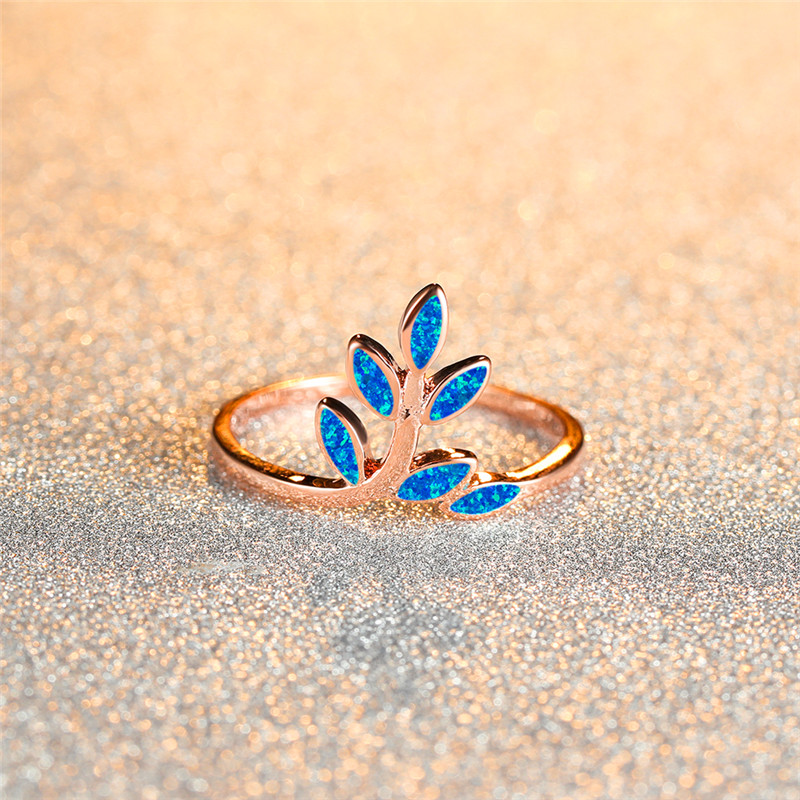 Minimalist Female Blue White Opal Ring Rose Gold Silver Color Engagement Ring Elegant Bridal Leaf Thin Wedding Rings For Women
Minimalist Female Blue White Opal Ring Rose Gold Silver Color Engagement Ring Elegant Bridal Leaf Thin Wedding Rings For Women