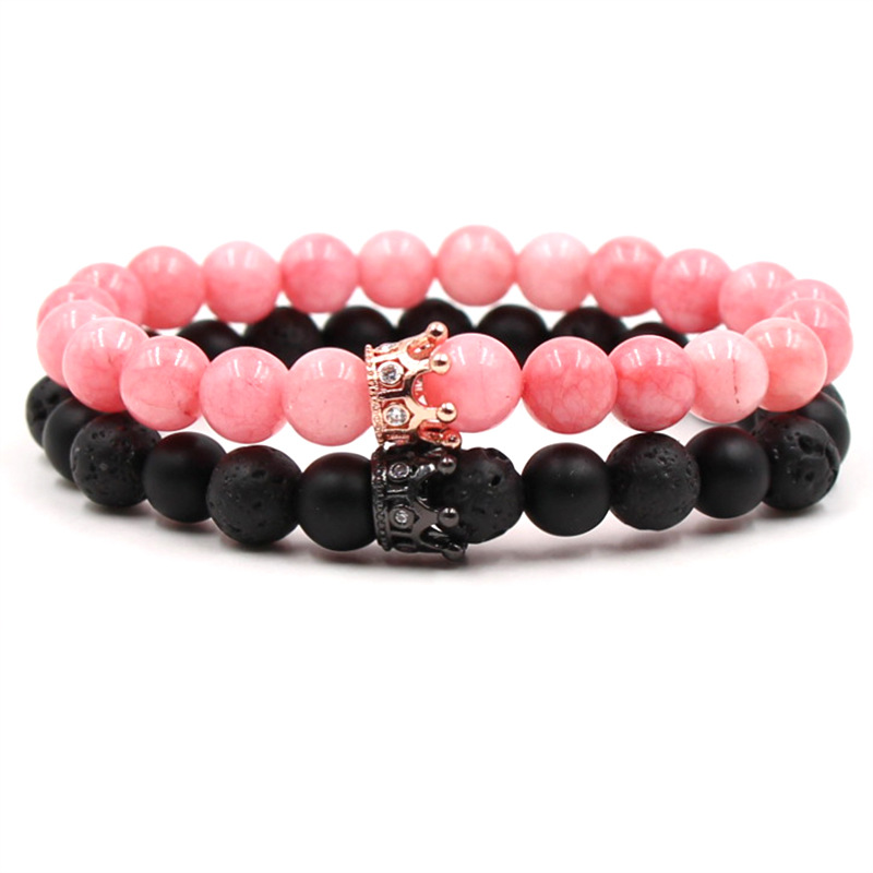 Charm Bracelets Fashion Couple Bracelet Sets Men Jewelry Zircon Crown Pink Crystal Beads Healing Elastic For Women
Charm Bracelets Fashion Couple Bracelet Sets Men Jewelry Zircon Crown Pink Crystal Beads Healing Elastic For Women