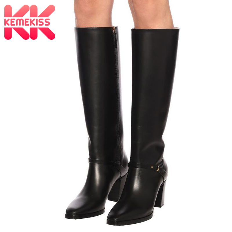 KemeKiss Geneuine Leather Knee High Boots Thick High Heel Shoes Square Toe Zipper Buckle Decoration Shoes Footwear Size 35-45, Black
KemeKiss Geneuine Leather Knee High Boots Thick High Heel Shoes Square Toe Zipper Buckle Decoration Shoes Footwear Size 35-45, Black