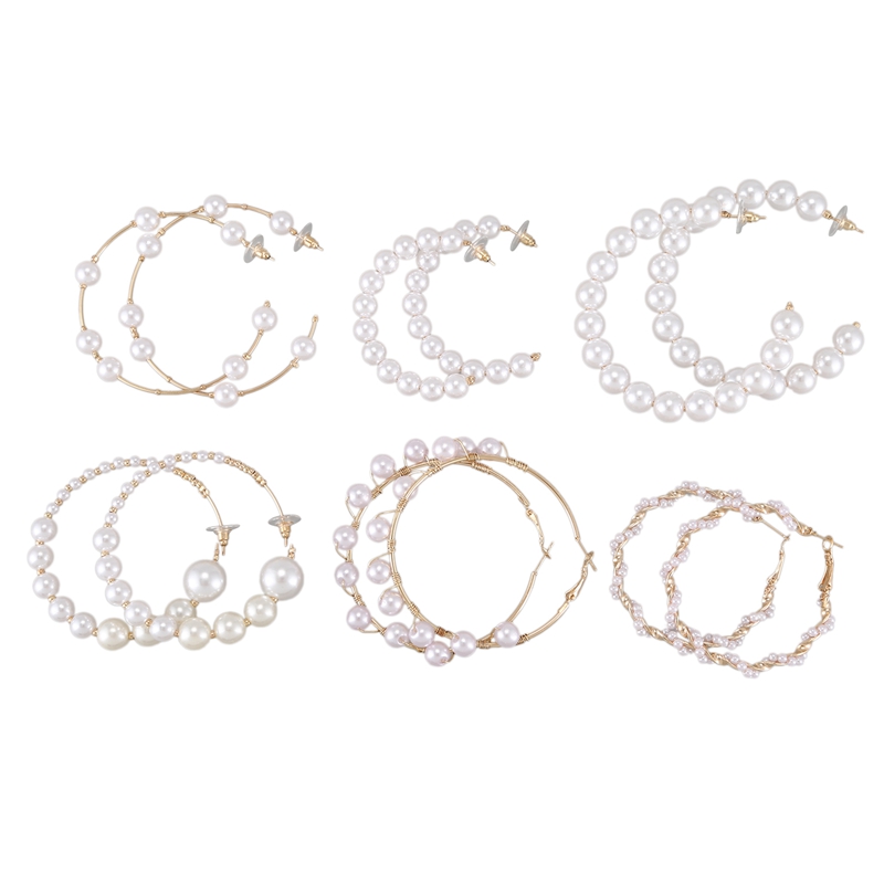 Fashion Pearl C-Shaped Earrings Women's Simple Wild Half Circle Pearl Earrings 6 Pairs
Fashion Pearl C-Shaped Earrings Women's Simple Wild Half Circle Pearl Earrings 6 Pairs