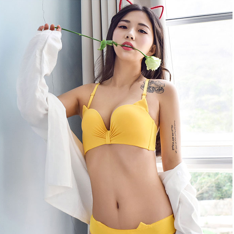 Cute Cat Spring Sexy Seamless Bra Briefs Set For Women Push Up Bralette Panties Lingerie Set Brassiere Bras Underwear, Black single piece
Cute Cat Spring Sexy Seamless Bra Briefs Set For Women Push Up Bralette Panties Lingerie Set Brassiere Bras Underwear, Black single piece