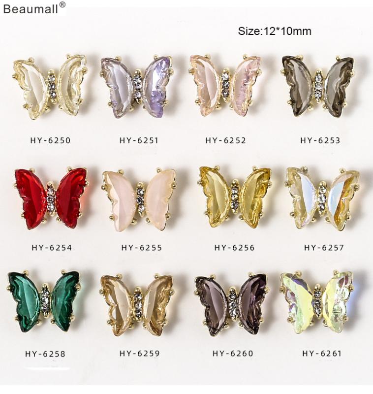 10pcs/lot, Elegant Butterfly 3d Nail Art Golden Alloy With Crystal Rhinestones Nail Tips Decorations
10pcs/lot, Elegant Butterfly 3d Nail Art Golden Alloy With Crystal Rhinestones Nail Tips Decorations
