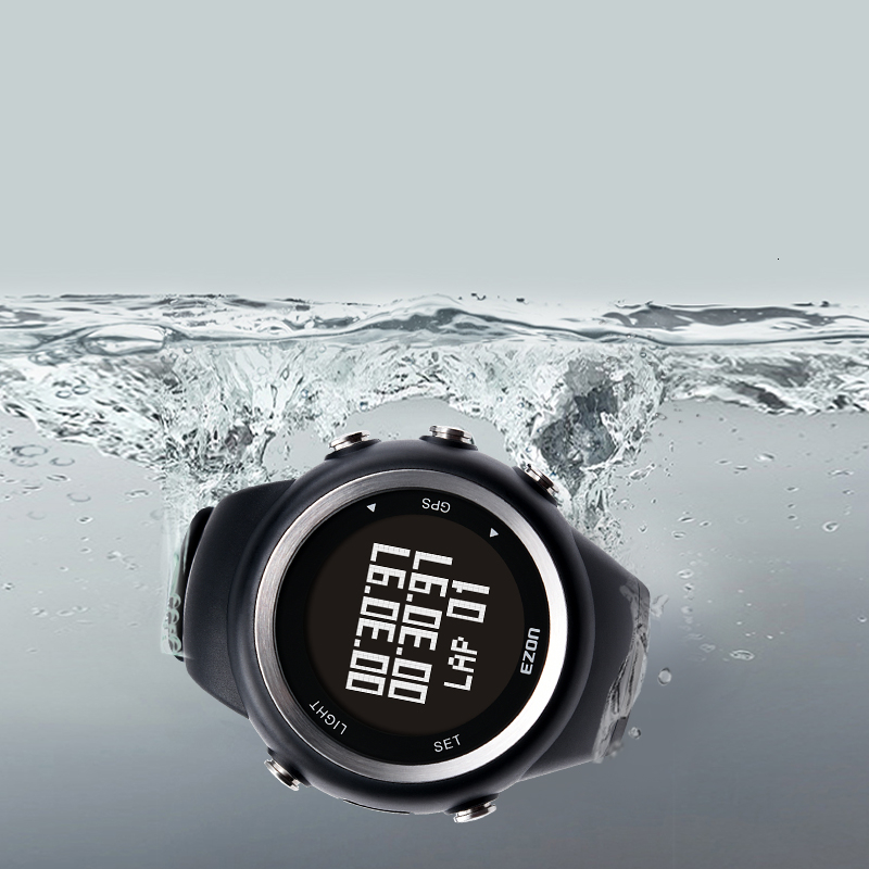 Men's Digital Sport Watch Gps Running Watch With Speed Pace Distance Calorie burning Stopwatch Waterproof 50M EZON T031 CJ191213