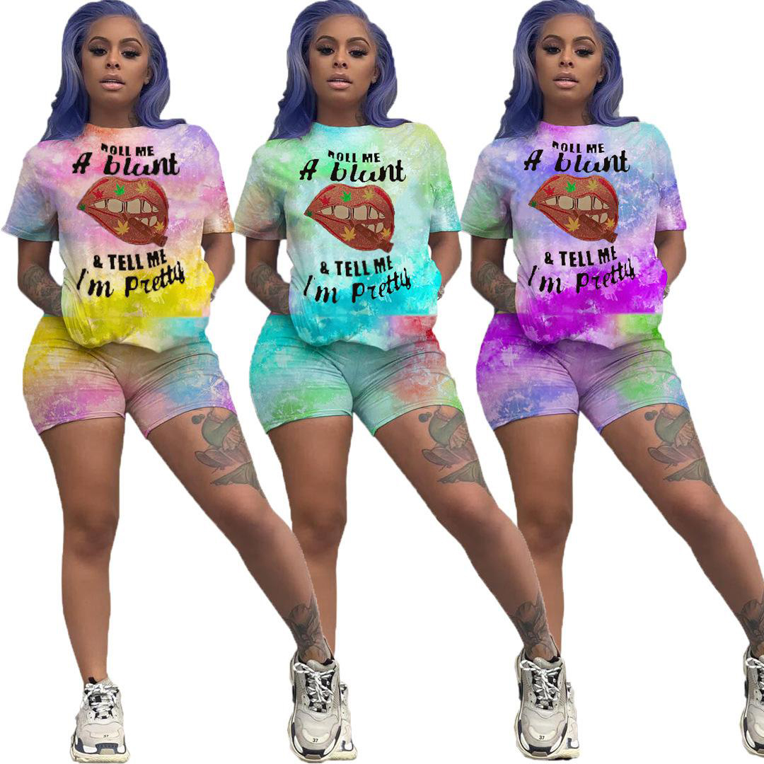 Summer Women Two Piece Shorts Outfits Tracksuit Lip Tie Dye T Shirt Top + Pants 2 Piece Set Plus Size Pants Set Ladies Sweatsuits Clothes, Gift bag
Summer Women Two Piece Shorts Outfits Tracksuit Lip Tie Dye T Shirt Top + Pants 2 Piece Set Plus Size Pants Set Ladies Sweatsuits Clothes, Gift bag