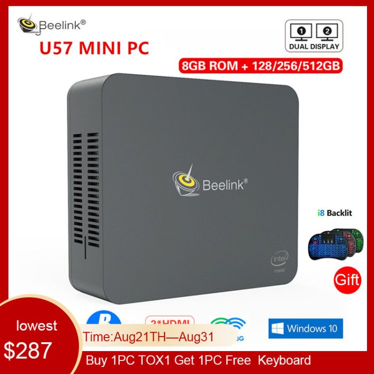 Beelink U57 Mini PC bluetooth 4.0 Intel 5257U 3.1GHz 8GB 256GB 1000M LAN 2.4+5.8G Dual WIFI USB3.0 Support Windows 10Mini PC
Beelink U57 Mini PC bluetooth 4.0 Intel 5257U 3.1GHz 8GB 256GB 1000M LAN 2.4+5.8G Dual WIFI USB3.0 Support Windows 10Mini PC