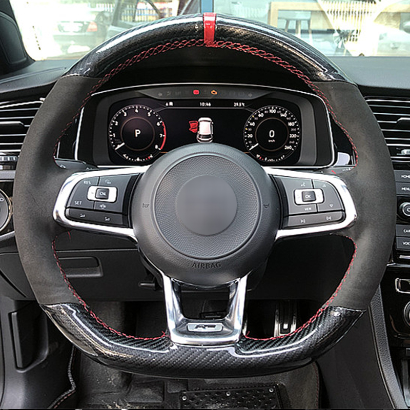 Carbon fiber Black Suede Car Steering Wheel Cover for Volkswagen Golf 7 GTI Golf R MK7 Polo Scirocco 2015 2016
Carbon fiber Black Suede Car Steering Wheel Cover for Volkswagen Golf 7 GTI Golf R MK7 Polo Scirocco 2015 2016