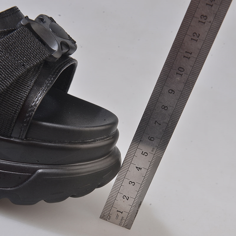 8cm Platform Sandals Women Wedge High Heels Shoes Women Buckle Leather Canvas Summer Zapatos Mujer Slippers Woman Sandal Shoes Y200620